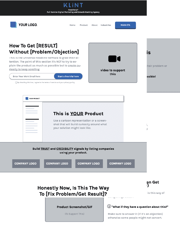 SaaS Landing Page Cheat Sheet Free Resource